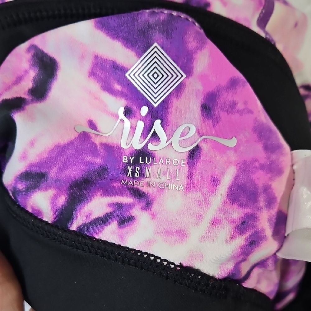 Rise By LuLaRoe Purple and Black Sports Bra - Picture 5 of 5